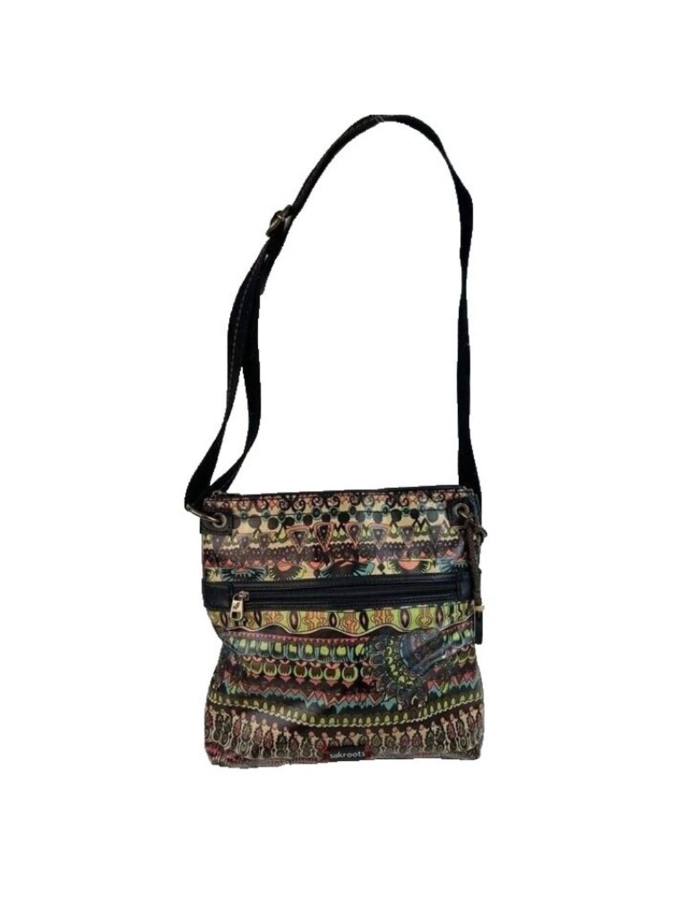 -Sakroots Crossbody Messenger Handbag Purse Boho Mixed Print Travel Shoulder Bag